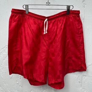 Vintage 90s Red Checkered Soccer Sports Shorts